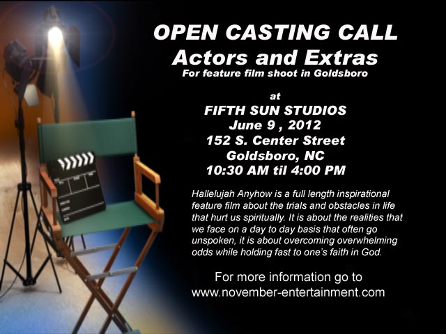 Example of a color version of a casting call flyer. 