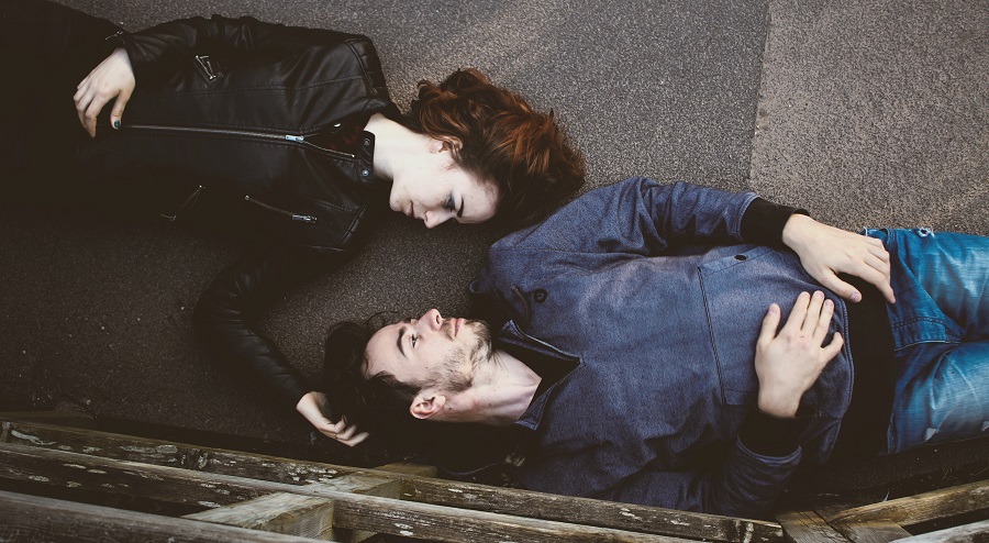 couple lying on the floor 