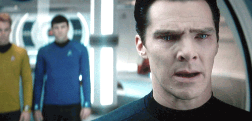 Benedict Cumberbatch crying in star trek beyond kahn